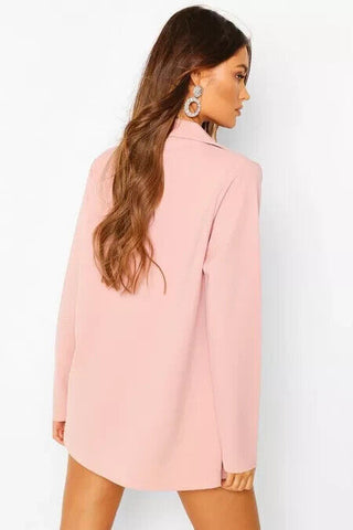 boohoo blazer and self fabric belt short suit pink