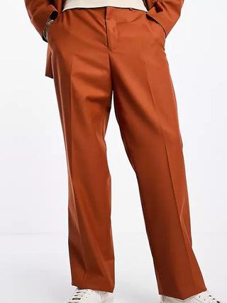 Sixth June oversized suit trousers in burnt orange M