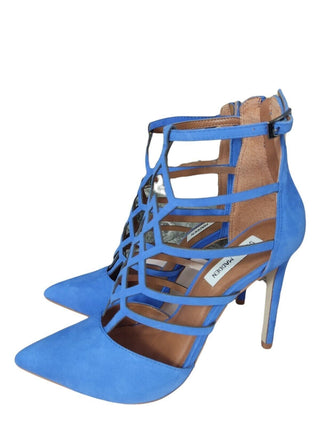 Steve Madden Womens Blue Suede Leather Strappy Caged Heels UK 6