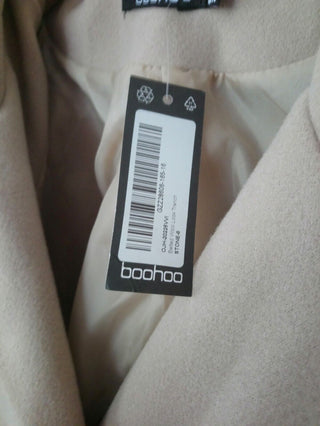 Boohoo belted wool look short trench coat