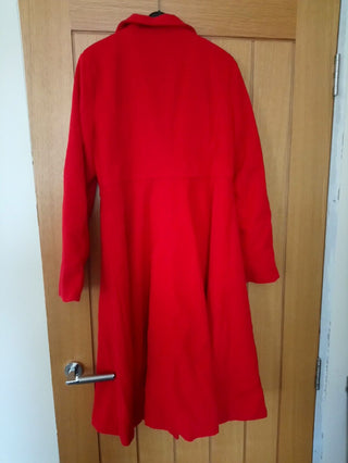 Ladies Red Long Line Coat