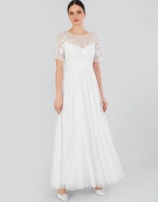 Monsoon Ali embroidered bridal maxi dress ivory