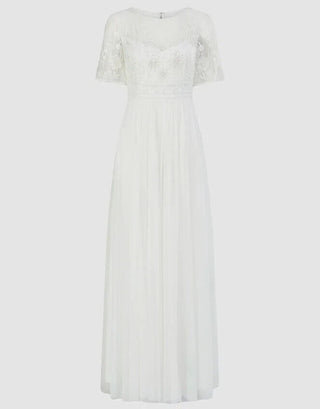 Monsoon Ali embroidered bridal maxi dress ivory