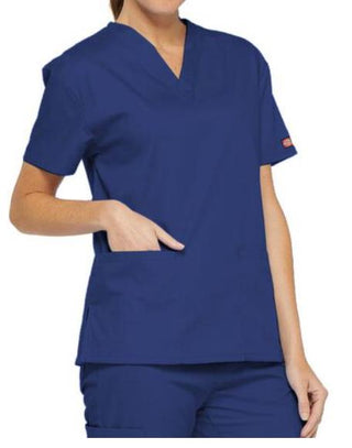 Dickies EDS Essentials Women's V-Neck Scrub Top, Navy 2XL