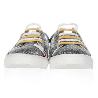 Steve Madden Women's 'SM1' Fashion Sneaker, Silver/Multi, UK 8.5