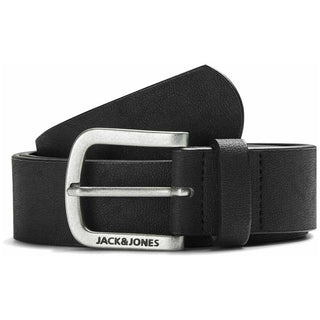 Jack Jones Mens Leather Jaclee Belt Black 95cm / 37" Waist Matte Gift Idea BN