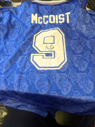 Rangers FC 1999 home shirt - McCoist - Signed By Ally McCoist