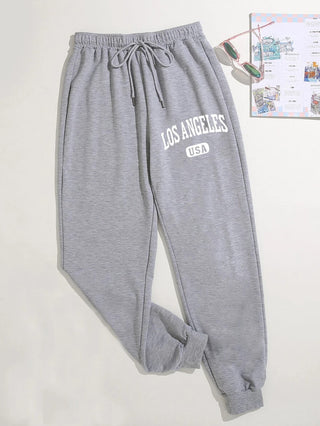 SHEIN Letter Graphic Drawstring Waist Joggers