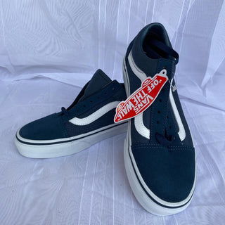 Vans 'Old Skool' Suede - Blue & White Trainers UK 3