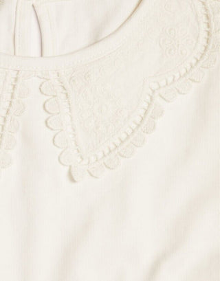 Monsoon Lace collar long sleeve kids top ivory