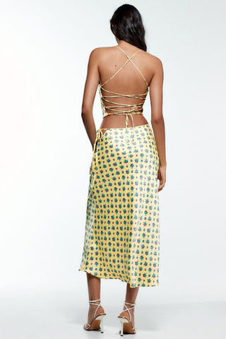 Zara Yellow Floral Crop Corset Top