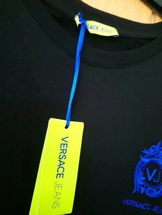 Versace Jeans Men's Tshirt with blue embroidered logo