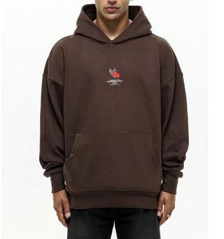 GoodForNothing Oversized Hoodie With Butterfly Print Logo - Brown 42 (XXL)