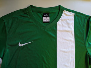 Nike Dri-Fit Top - Green with White Stripe M