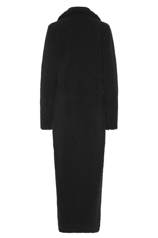 LTS Teddy Maxi Coat - Black uk22