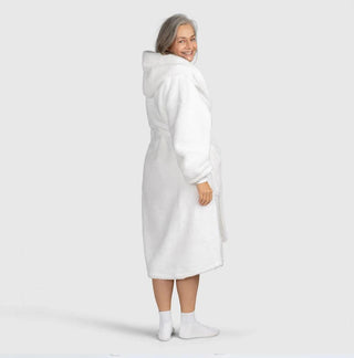 The Oodie Blanket Robe: Dressing Gown - Plush White- Adult