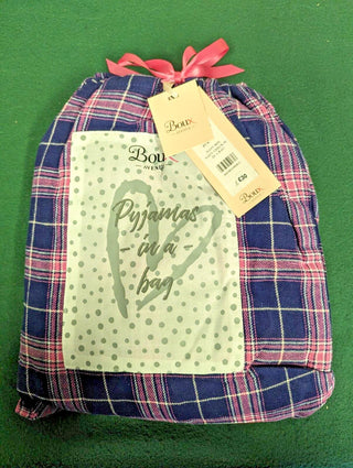 Boux Avenue Check cotton pyjamas in a bag UK8 - Navy Mix