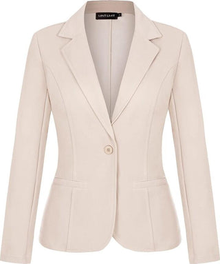 MINTLIMIT Women Blazer Linen Feel Long Sleeve Suit Jacket Work Office L