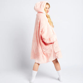 The Oodie Blanket Hoodie: Wearable Blanket - Pink- Adult