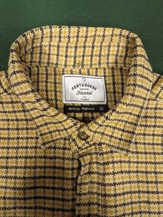 Portuguese Flannel Plaid Overshirt Yellow/Brown Large