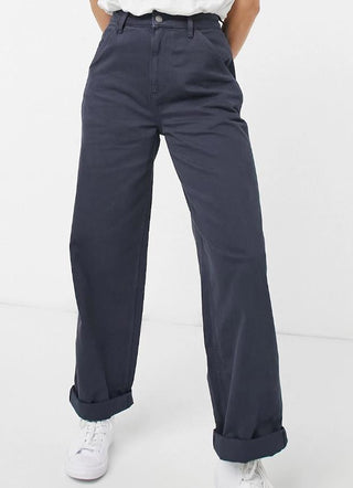 ASOS DESIGN slouchy chino trouser in navy UK10