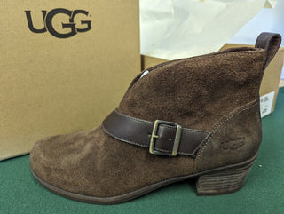 UGG Wright Belted Leather Boots - Brown Suede UK5.5