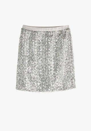 Hush Sequin Pencil Skirt Maxi Slim-Fit Slinky - Silver Size 6