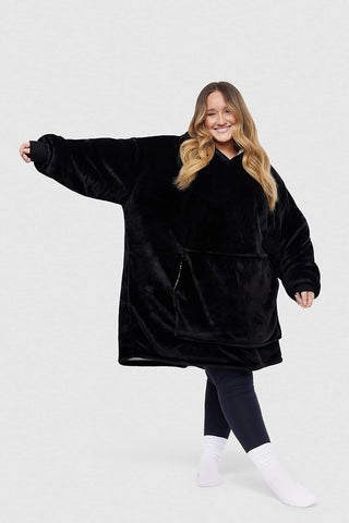 The Oodie Blanket Hoodie: Wearable Blanket - Black - Adult