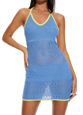 MOTEL X BARBARA Sakde Mini Dress In Blue L