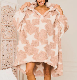 Jim Jam the Label: Cream Star Oversized Cosy Blanket Hoodie