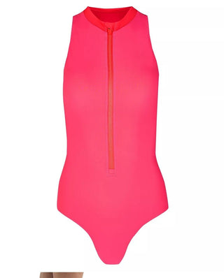 Sweaty Betty Vista Xtra Life High Neck Swimsuit - Glow Pink L