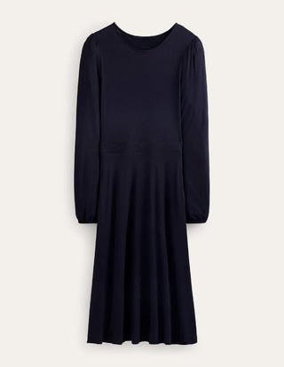 Boden Camille Jersey Midi Dress - Navy uk8L