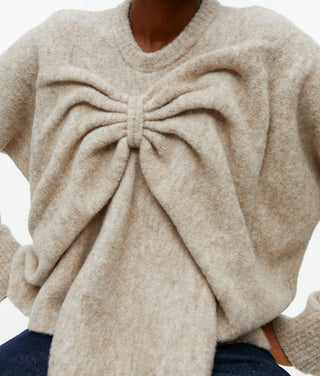 Arket Bow Wool Jumper - Beige Melange xs/s