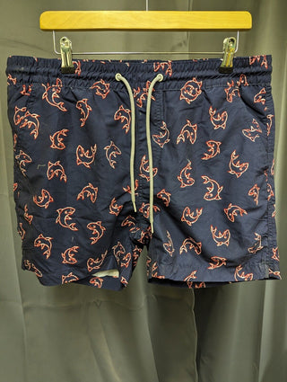 Threadbare shark swim shorts in navy L