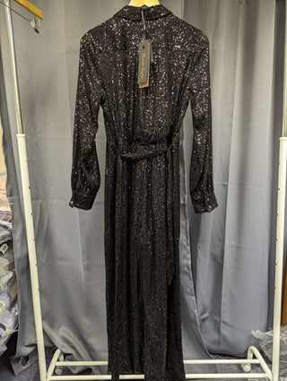 Phase Eight Alessandra Sequin Shirt Jumpsuit - Black UK12