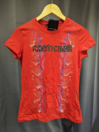 Roberto Cavalli men's cotton t-shirt - red size S