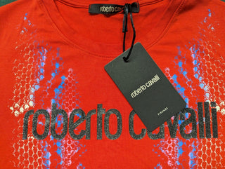 Roberto Cavalli men's cotton t-shirt - red size S