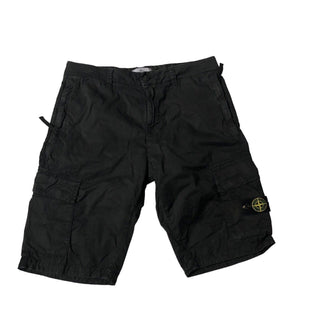 Stone Island Supima Cotton Cargo Shorts Type RE Black 30