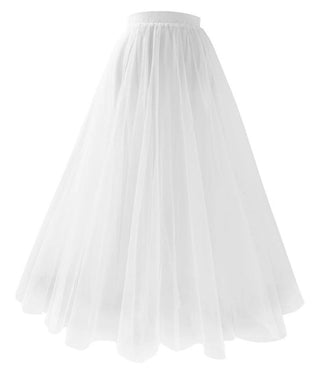 Women's Skirt Swing Maxi High Waist Skirts Layered Tulle Solid