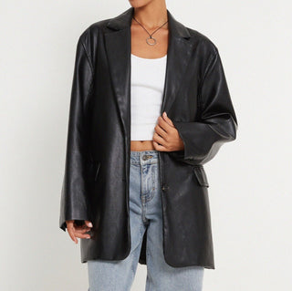 MOTEL ROCKS Saken Blazer in PU - Black XS