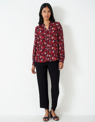 crew clothing company amelia blouse berry print 14