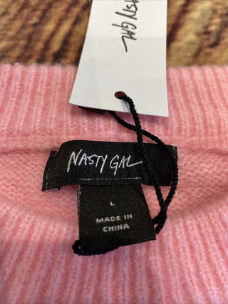 NWT Nasty Gal Emmy Lupin Christmas Disco Ball Sweater Size Large in Pink