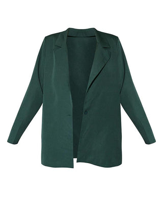 Pretty Little Thing Woven Oversized Suit Jacket - Dark Green 16