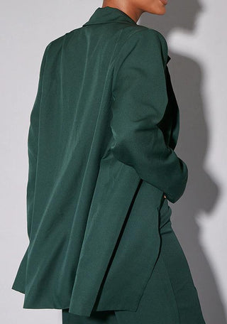 Pretty Little Thing Woven Oversized Suit Jacket - Dark Green 16