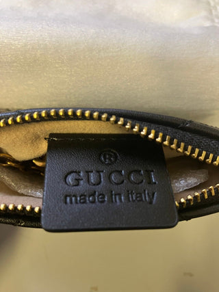 GUCCI Leather Gg Marmont Matelassé Coin Purse In Black