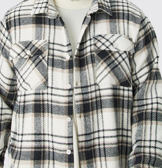 BOOHOOMAN PLUS HEAVYWEIGHT LARGE SCALE CHECK OVERSHIRT - XXL