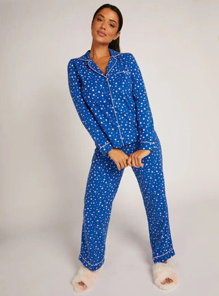 Boux Avenue Cobalt star print pyjamas in a bag - Cobalt Blue