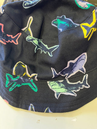 Children's Shark Print Cotton Bucket Hat Kids Summer Sun Beach Blue Printed