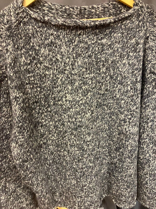 Zara Pieces textured jumper in dark grey melange size M