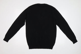 Jacamo Mens Black Crew Neck Cotton Pullover Jumper Size 3XL